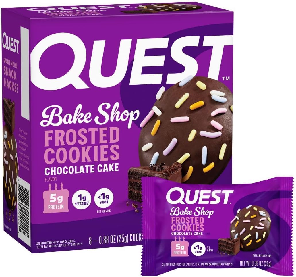 Quest Quest Frosted Cookie, Chocolate Cake, 8/box