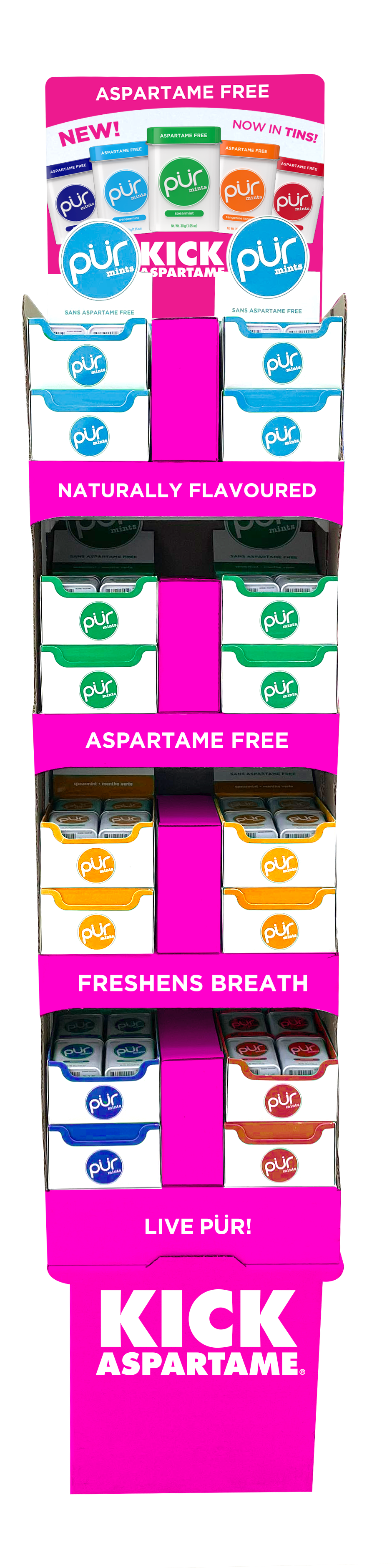 PUR Gum   Shipper - Mint Assortment 192ct 1 x 1disp