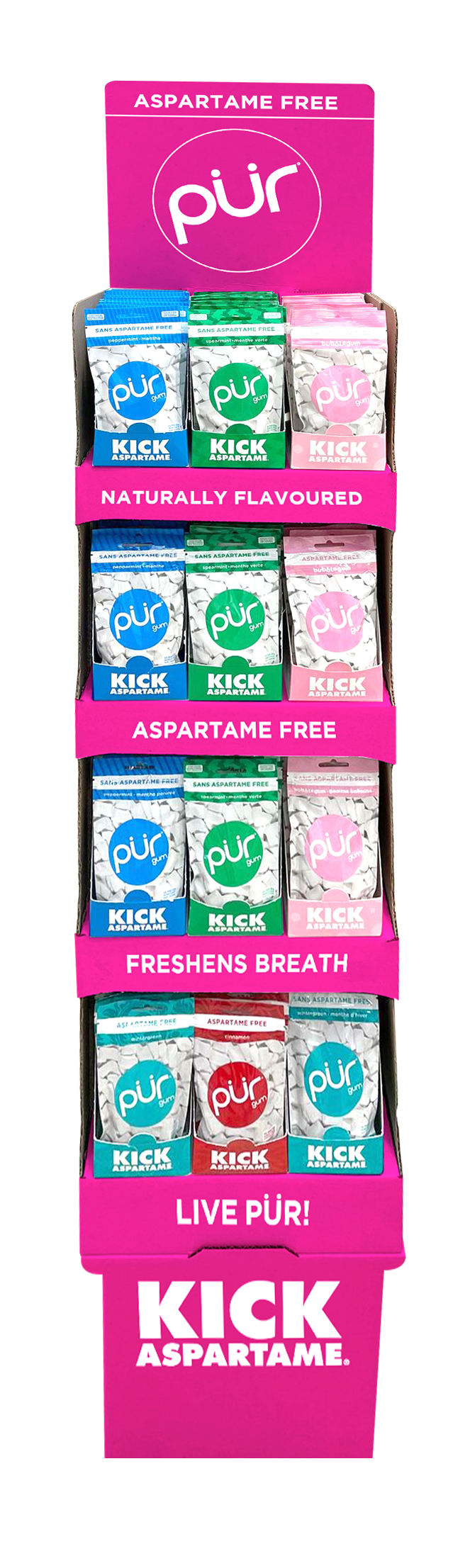 PUR Gum Shipper - Gum Bag Assortment 144ct 1 x 1disp
