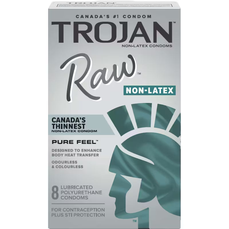 TROJAN RAW PURE FEEL CONDOM LUBRICATED N/LATEX 8