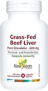 NEW ROOTS Grass-Fed Beef Liver Pure Glandular · 600 mg 30 capsules
