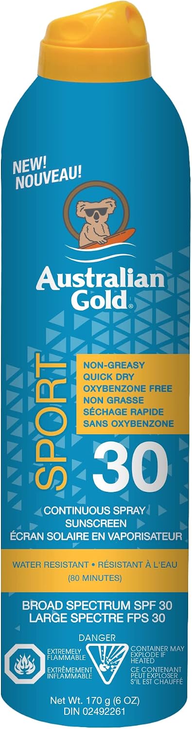 AUST GOLD CONTINUOUS SPRAY SPORT SPF30 177ML SPRAY pack of 6