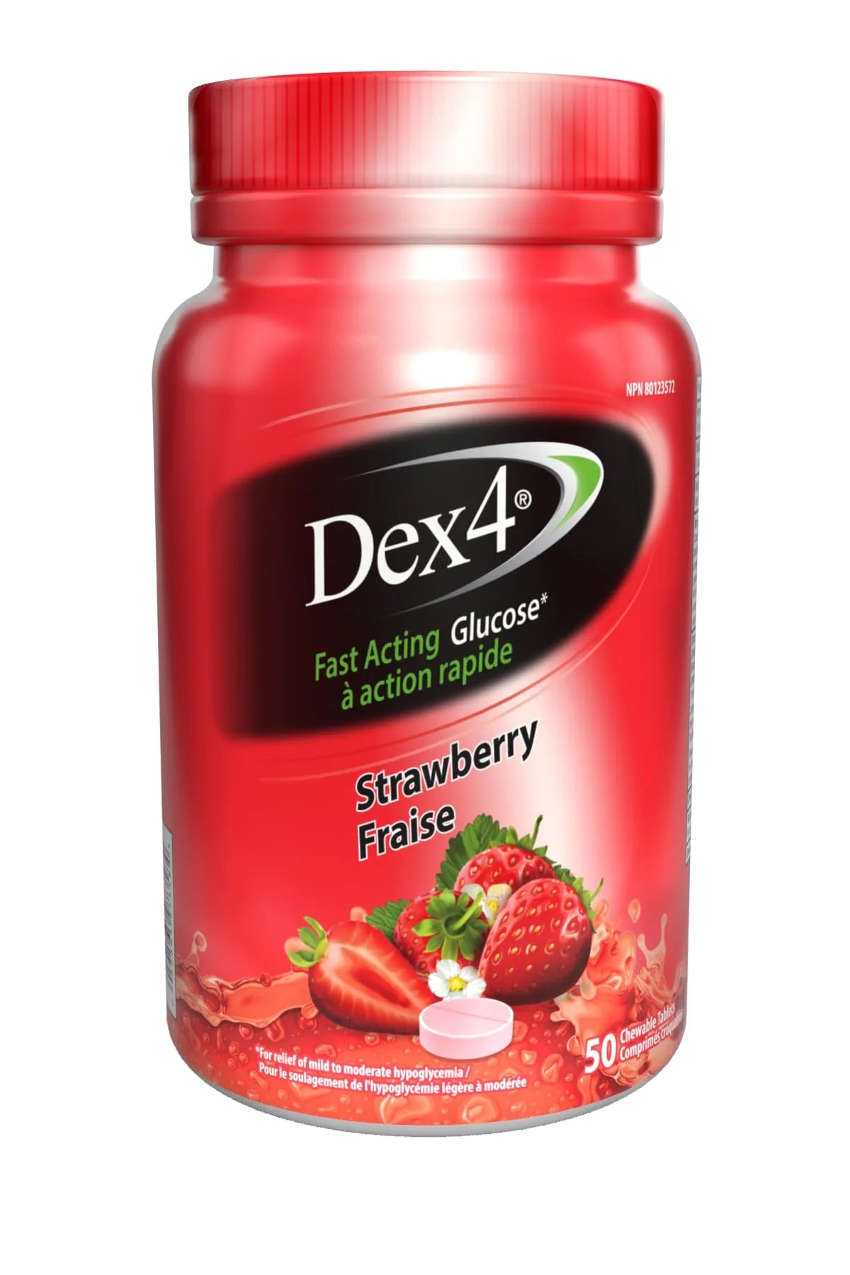 DEX-4 GLUCOSE TB STRAWBERRY 50 TABLET