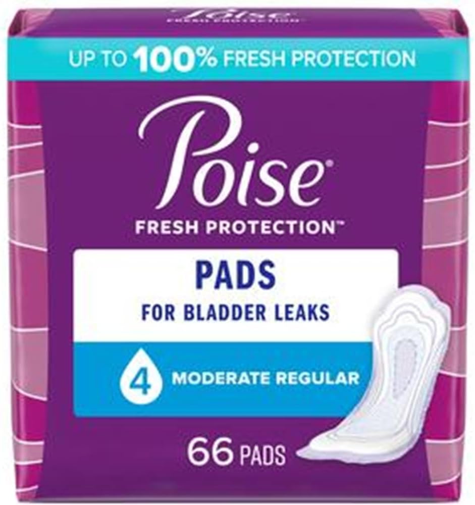 POISE PADS INCONTINENCE ABSORBENCY MOD REG 66 pack of 2