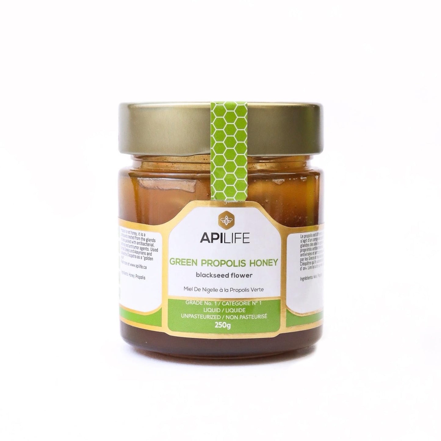 Apilife API Health Blackseed Honey Green Propolis and Black Seed Honey 250 g