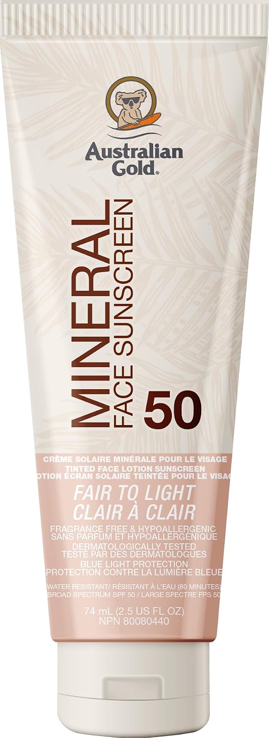 AUST GOLD SPF 50 MIN LOT TINTED FACE LIGHT 74ML LOTION pack of 6