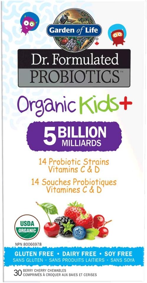 Garden of Life - Dr. F Organic Kids+ Chew CS - Berry Cherry - 30 CT