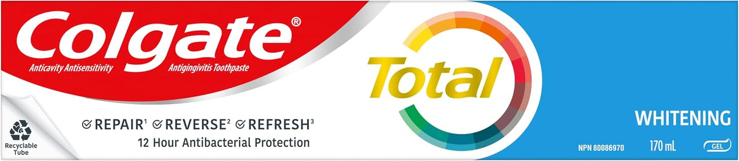 TOOTHPASTE COLGATE TOTAL WHITENING 170ML TOOTHPASTE