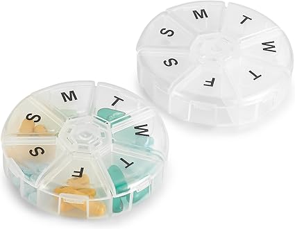 PILL BOX PLASTIC ROUND 2/CARD