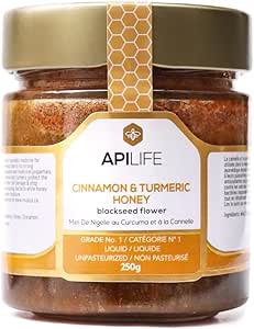 API Health Cinnamon and Turmeric Blackseed Honey 250 g - Case of 6