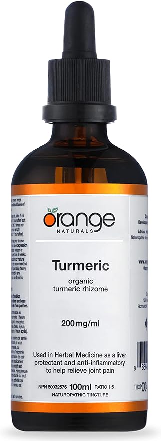 Orange Naturals - Organic Turmeric Tincture - 200mg/ml - Curcumin Turmeric Supplements for Inflammation - Liquid Turmeric Curcumin Supplement - Curcuma Longa, Digestive Aid, Liver Protect & Joint Pain