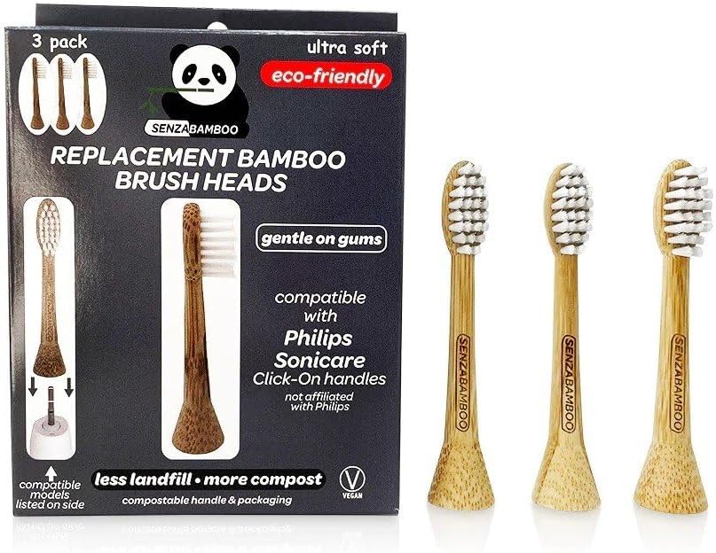 SENZABAMBOO - 3pk Electric Bamboo Brush-head - 6 x 3ea