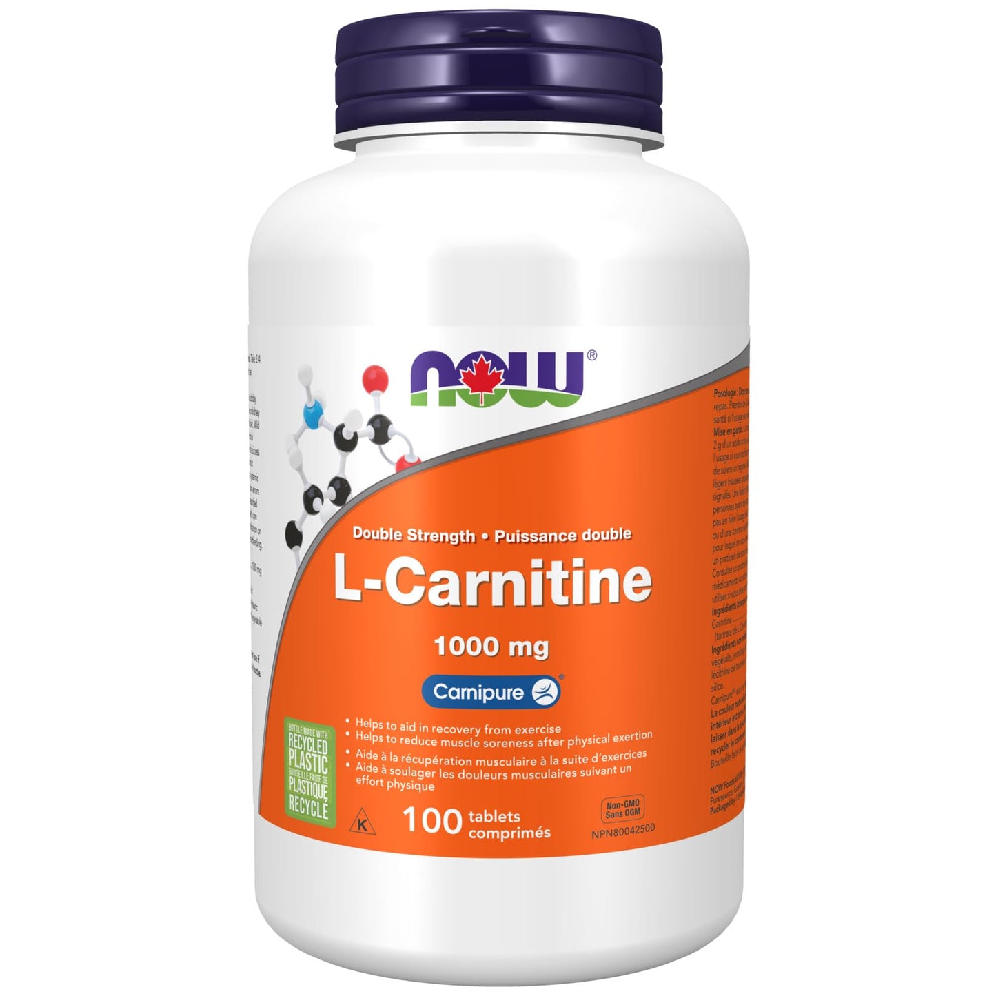 NOW L-Carnitine, Double Strength 1000mg 100tab