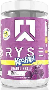 RYSE Supplements Ryse Loaded Pre (Bilingual) Flavour: Kool-Aid Grape
Container Size: 30 Servings Each