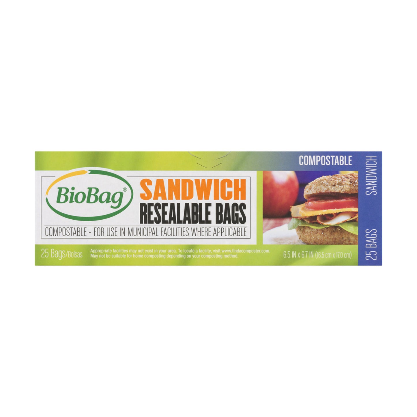 BIOBAG Resealable Sandwich Bags 25ct