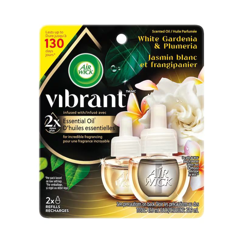 AIRWICK VIBRANT SC OIL WHT GARD & PLUMERIA2X23.9ML pack of 6