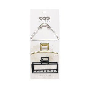 BANDED   Claw Clips - Metal Geometric 3 x 3pk