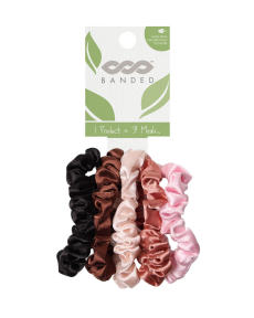 BANDED   Recycled Scrunchies - Skinny 3 x 5pk