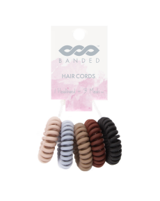 BANDED   Mini Hair Cords - Fossil Matte 3 x 5pk