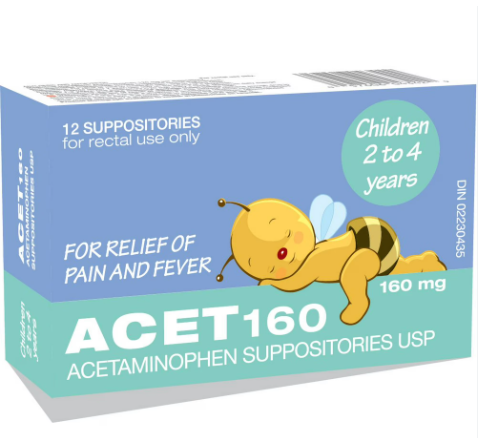 Acet 160mg - 12 suppositories