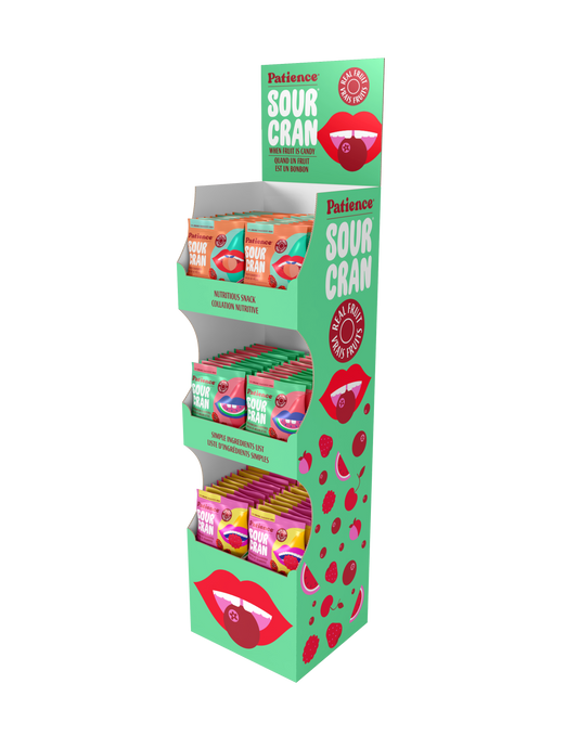 Patience Fruit & Co.   SourCran Shipper (Pch, Wtmln, Rasp) 1disp