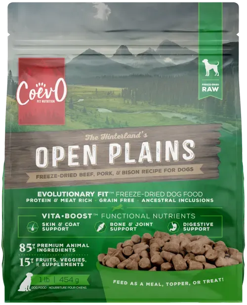 Coevo - Dried Food for Dogs Freeze-Dried Raw Open Plains Recipe for Dogs 454g