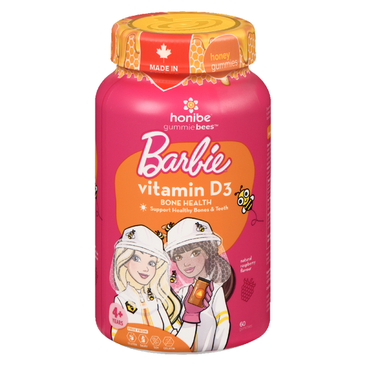 HONIBE    Kids Honey Gummies    HONIBE    Kids Honey Gummies    Barbie Vitamin D3 60ct