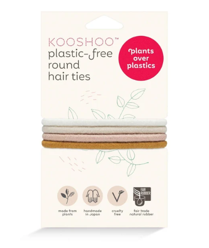 Kooshoo - Plastic-free Round Hair Ties - Mondo 4-pack - Golden Fibres
