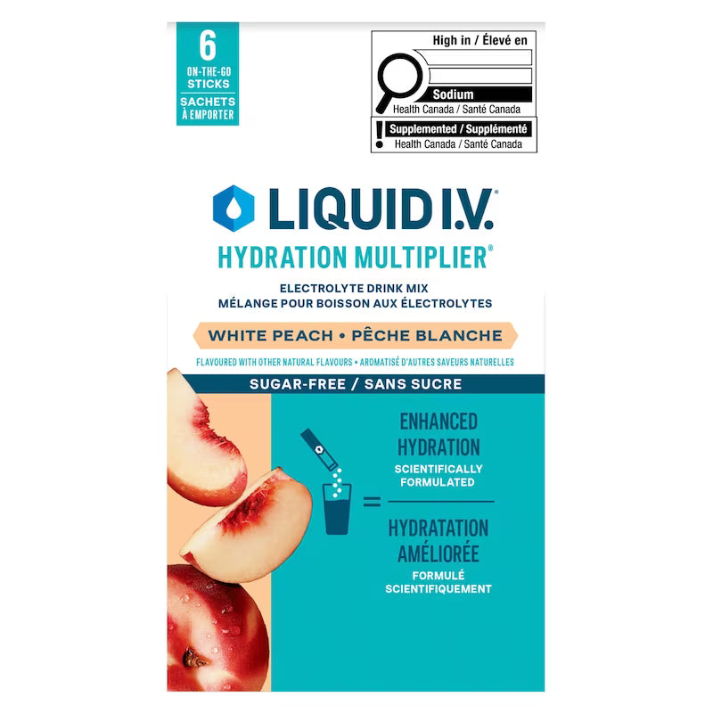 LIQUID IV ELECTROLYTE SUGAR FR WHIT PEACH SACHET 6 POWDER PACKET