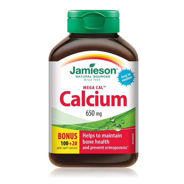 Jamieson JMS MegaCal Calcium 650mg 100's+20's Free 100+20Calcium 650mg 100's+20's
