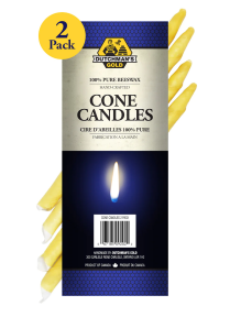 Dutchman's Gold Inc. Beeswax, Cone Candles 2pack 2pk