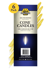 Dutchman's Gold Inc. Beeswax, Cone Candles 6pack 6pk