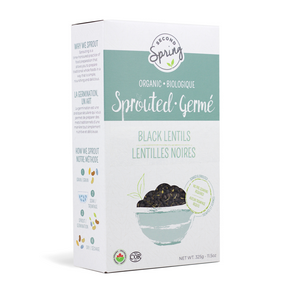 Second Spring Sprouted Foods   Sprouted Black Lentils 6 x 350g
