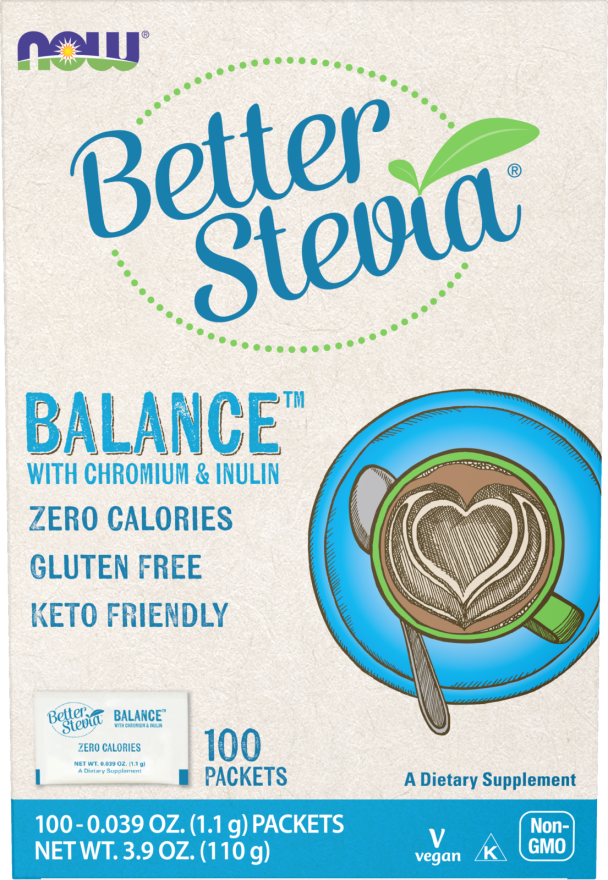 NOW BetterStevia Balance (with Inulin & Chromium) Packets 1g*100