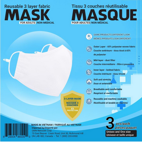 Sequence Health Ltd.   Mask for Adults White 3pk