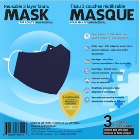 Sequence Health Ltd.   Mask for Adults Blue 3pc