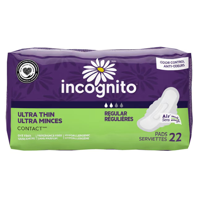 INCOGNITO ULTRA THIN REG WINGS UNSCENTED 22 pack of 8