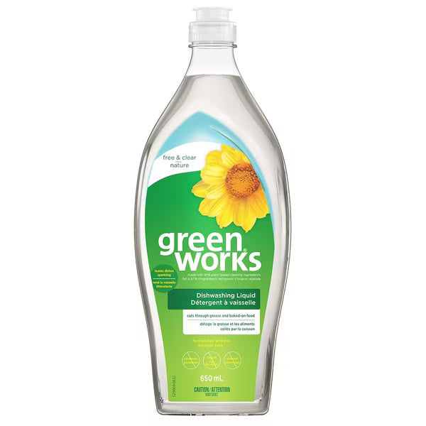 GREEN WORKS LIQ DISH SOAP FRESH 650ML pack of 6
