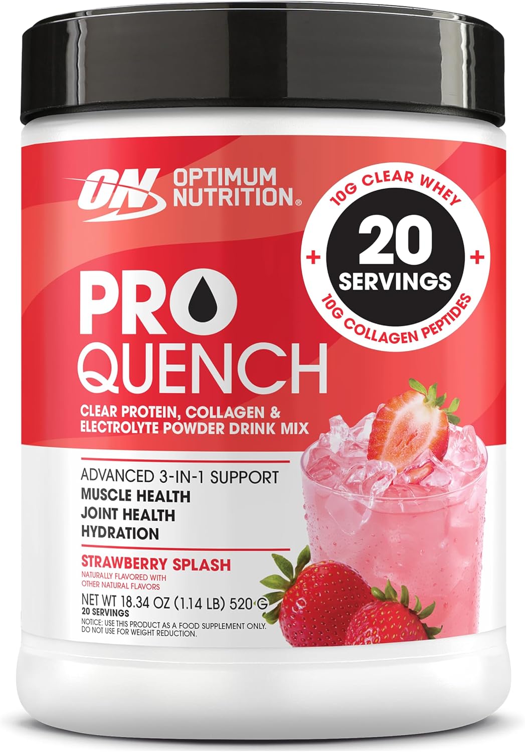 OPTIMUM NUTRITION - PRO QUENCH - 20srv - STRAWBERRY SPLASH