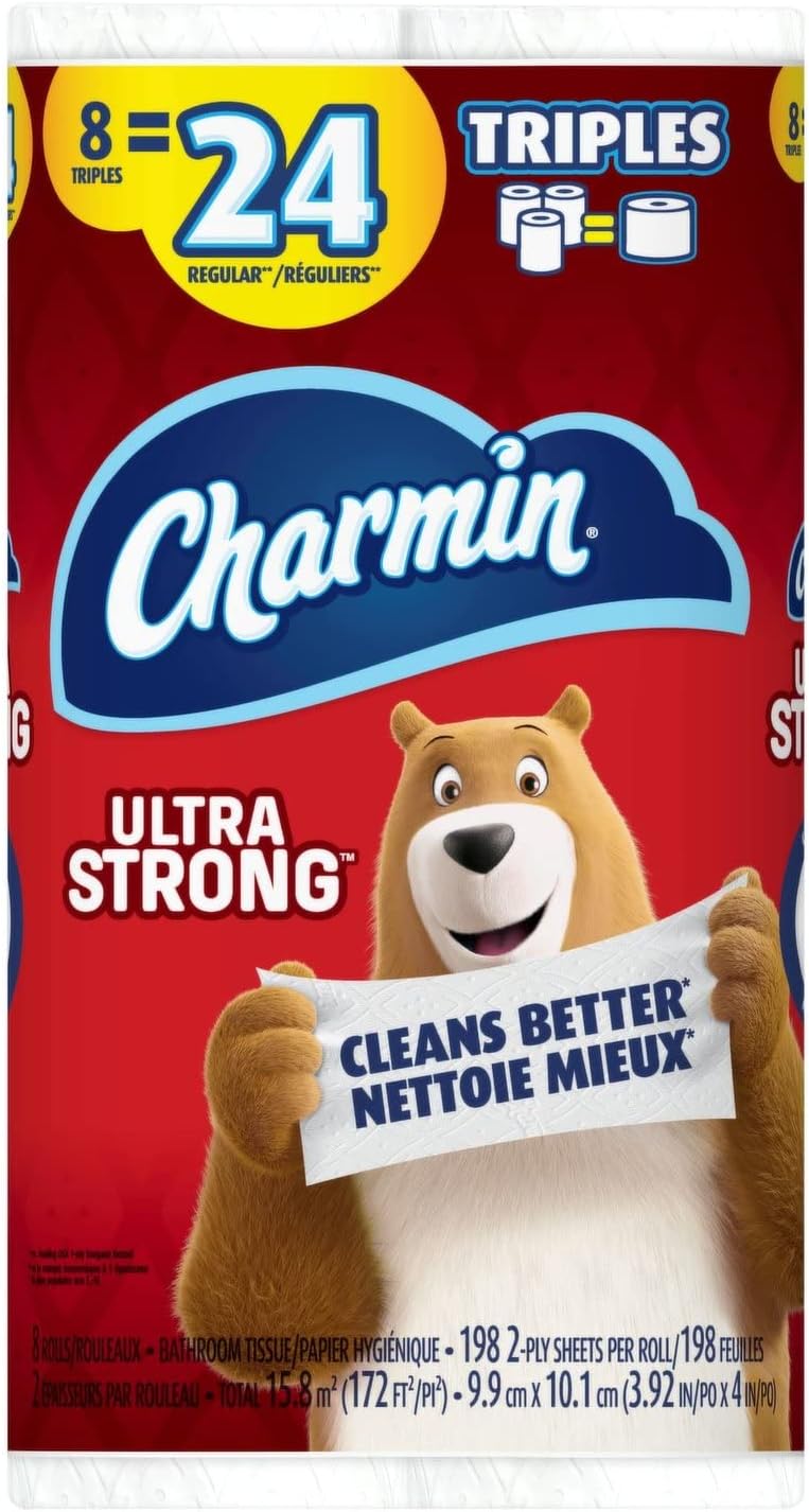 CHARMIN BATHROOM TISSUE ULTRA STRONG TRIPLE ROLL 8 pack of 5