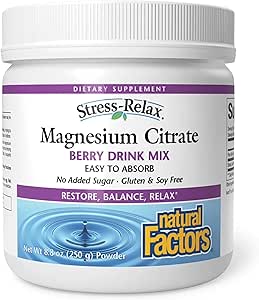 Natural Factors Stress-Relax® Magnesium Citrate 300 mg (berry) 250 g powder
