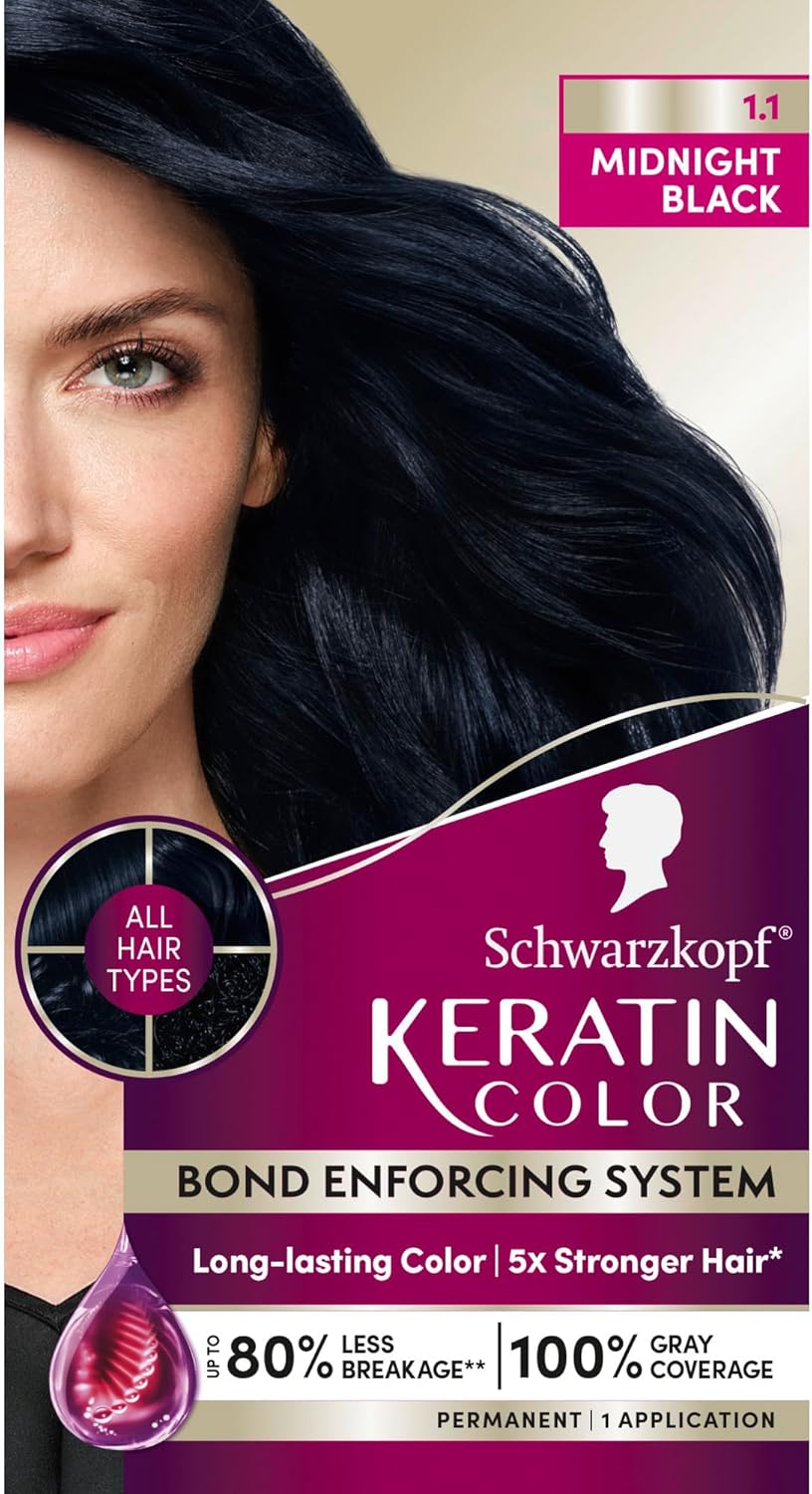 SCHWARZKOPF KERATIN COLOR #1.1 MIDNIGHT BLACK