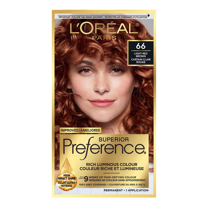 L'OREAL PREFERENCE #66 LIGHT RED BROWN