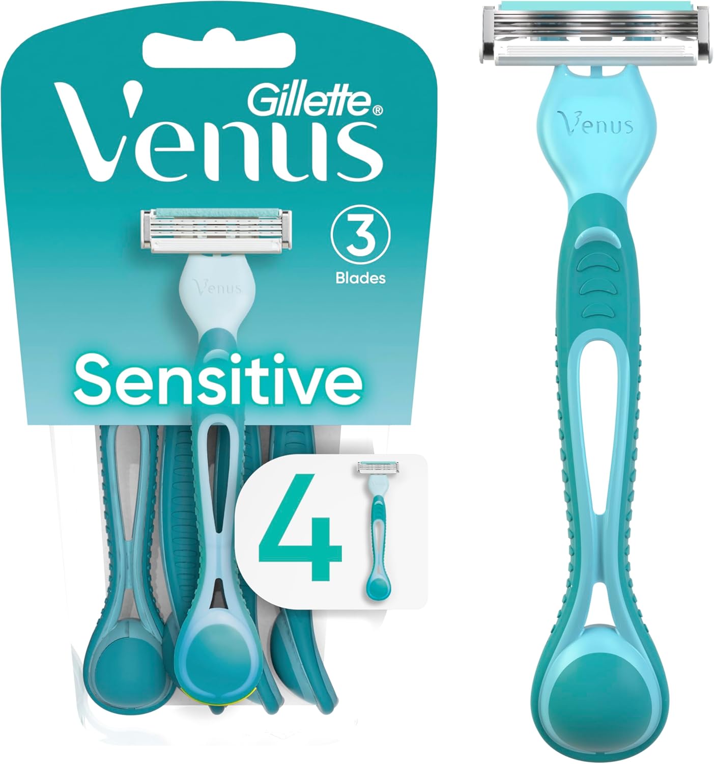 GILLETTE VENUS SIMPLY 3 RAZORS DISPOS SENS SKIN 4