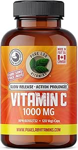 Pure Lab Vitamins Vitamin C - Slow Release 1000 mg (Corn Free) - 120 vegi caps