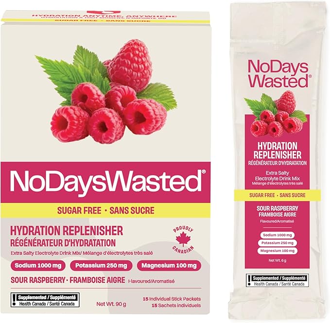 NO DAYS WASTED Active Hydration Sour Raspberry, 15pk