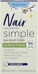 NAIR WAX READY STRIPS SENSITIVE FACE&BIKINI 24