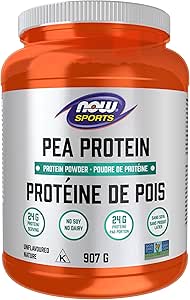 NOW Pea Protein, Non-GMO Vegan, Unflavoured 907g