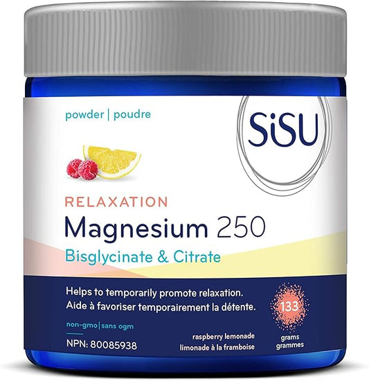 SISU - Magnesium 250 Relaxation Blend, Raspberry Lemonade - 133g pwdr