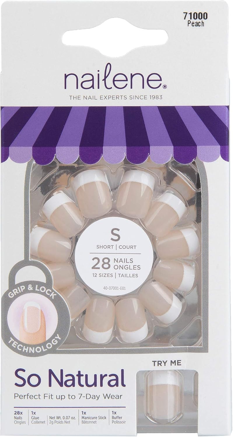 NAILENE SO NATURAL NAIL ARTIF SHORT BEIGE 28 pack of 2